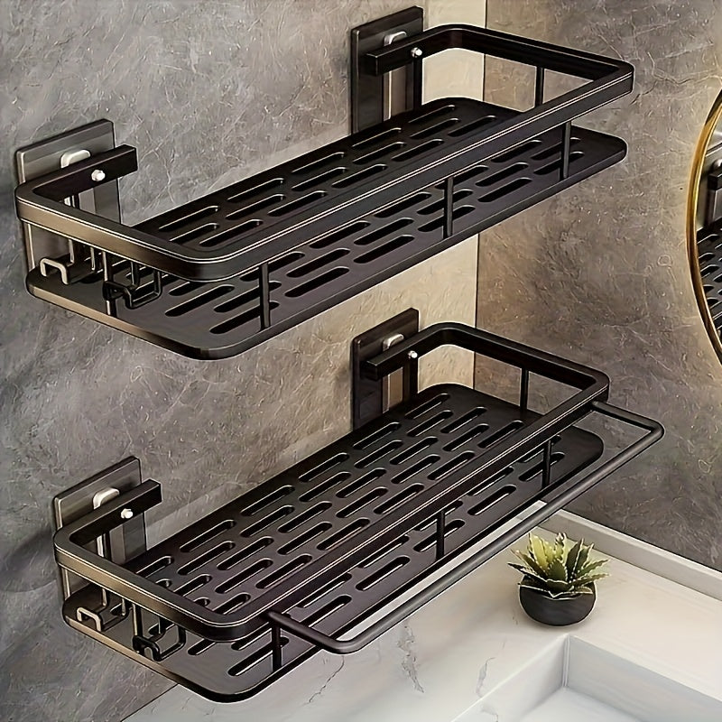 1 juego/2 juegos de repisa flotante para baño y cocina, gran capacidad, instalación sin taladro, ahorra espacio, fácil de instalar, ideal para almacenar artículos de tocador, cosméticos y objetos varios, uso múltiple