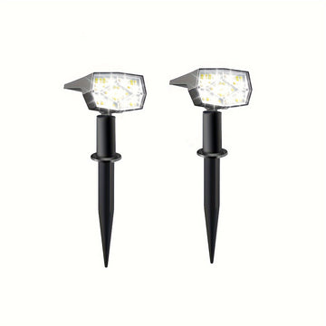 2pcs/4pcs/6pcs Focos Solares para Exteriores, 64 LED Luz Blanca Fría y Cálida con 3 Modos de Iluminación, Focos de Paisaje Ajustables de ABS para Jardín, Patio y Camino, Alimentados por Energía Solar y Resistentes al Clima, Luces Solares para Exteriores