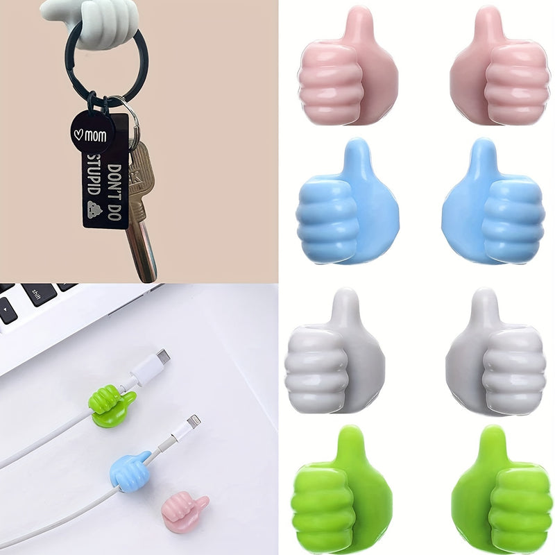 Gancho Adhesivo Creativo para Pulgar sin Rastro, Gancho Adhesivo Pequeño para Llaves, Hub de Almacenamiento de Cables de Datos, Ganchos de Utilidad