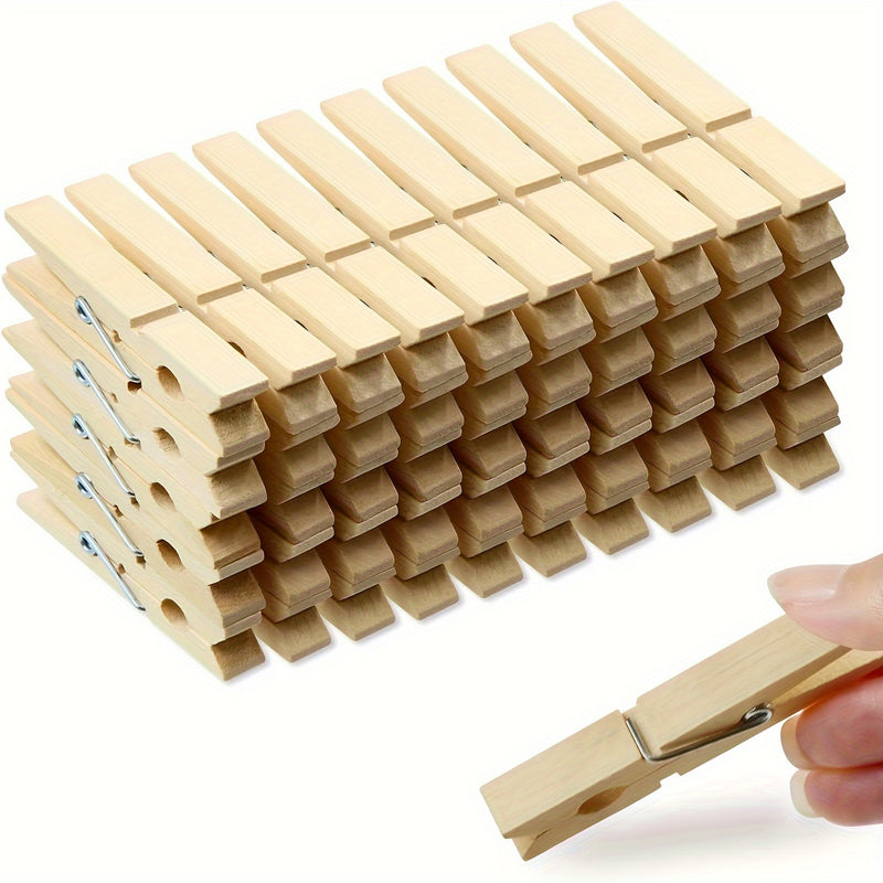 40/10pcs Pinzas de madera resistentes a la herrumbre, ganchos de madera pesados para colgar ropa, manualidades y exhibición de fotos, pinzas de ropa