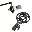 Soporte Antivibratorio Profesional para Micrófono de Condensador Grande - Ajuste Universal, Absorbedor de Impactos, Compatible con Brazo de Micrófono, Ajustable, Construcción Duradera de Plástico - Perfecto para Grabación en Estudio, Podcasting y Transmi
