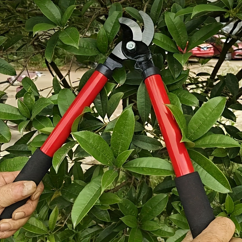 Tijeras de Poda Manuales Profesionales para Ramas con Mangos Ergonómicos Antideslizantes y Hojas de Acero al Carbono - 4 Colores (Verde, Rojo, , Amarillo) para Jardinería, Árboles Frutales, Flores, Uso Doméstico y Comercial