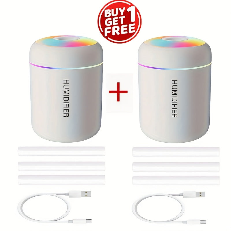 Humidificador Portátil de 2 Piezas con Alimentación USB, Funcionamiento Silencioso, Hermosa Decoración para Habitaciones, Ideal para Oficina, Hogar y Viajes al Aire Libre