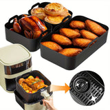 Juego de Tres Forros de Silicona para Freidora de Aire, Gran Capacidad y Resistentes al Calor Reutilizables para Horno o Vaporera