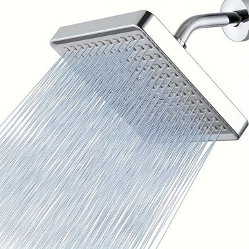 Cabezal de Ducha Cuadrado Pulido con Instalación en 1 Minuto - Diseño Moderno Galvanizado, Sin Herramientas ni Plomería, Disfruta de una Experiencia de Baño Lujosa, Accesorios para la Ducha