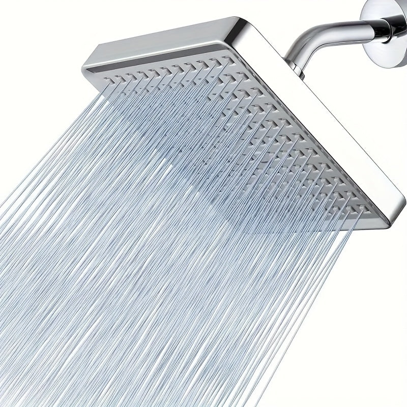 Cabezal de Ducha Cuadrado Pulido con Instalación en 1 Minuto - Diseño Moderno Galvanizado, Sin Herramientas ni Plomería, Disfruta de una Experiencia de Baño Lujosa, Accesorios para la Ducha