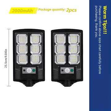 2 piezas/1 pieza - Luces solares LED ultra brillantes para exteriores, luces de jardín con sensor de movimiento - Ideales para iluminación de calles, estacionamientos comerciales y canchas deportivas al aire libre