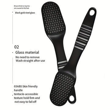 Nano Crystal Foot Filet, Tabla de Pies de Vidrio - Pedicura Profesional, Pies Suaves y Lisos - Antiguos, Muertos, Beige y Grietas en los Talones, Fácil de Usar, Mango Ergonómico, Herramienta de Exfoliación Suave, Lavable y Reutilizable