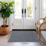Tapete antideslizante a rayas - Alfombra duradera para interior/exterior, fácil de limpiar y cortar, lavable a máquina en poliéster, negro con diseño de rayas, ideal para cocinas, balcones, pasillos y lavanderías, alfombra para piso de cocina | Tapete ve