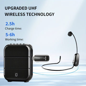 JYX Auriculares inalámbricos recargables con micrófono y amplificador de voz - Carga USB, conector de 3,5 mm, ideal para enseñar, entrenar, fitness, orientación, discursos, karaoke, cantar, mejora del karaoke.