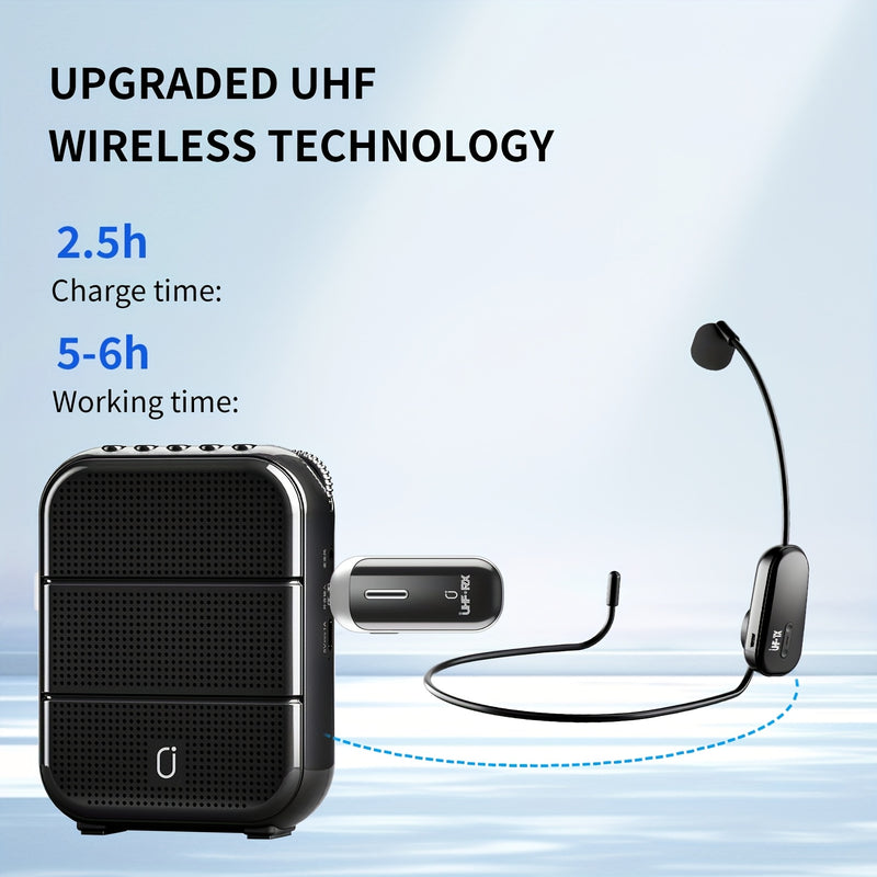 JYX Auriculares inalámbricos recargables con micrófono y amplificador de voz - Carga USB, conector de 3,5 mm, ideal para enseñar, entrenar, fitness, orientación, discursos, karaoke, cantar, mejora del karaoke.