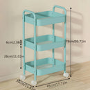 Carrito de Almacenamiento Metálico de 2 Niveles con Ruedas – Organizador Duradero para Cocina, Baño y Dormitorio – Rosa, Blanco, Azul, Amarillo – Perfecto para Comestibles, Snacks y Artículos Esenciales del Hogar, Organizador de Casa|Carrito de Pie|Rueda