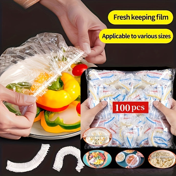 100pcs Cubiertas de Plástico Desechables Extra Grandes - Grado Alimenticio, Adecuadas para Tazones y Platos, Perfectas para Restaurantes, Barbacoas y Uso Doméstico, Tiendas de Barbacoa, Cobertura Universal para Tazones y Platos