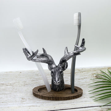 1pc Soporte para cepillos de dientes decorativo de ciervo - Organiza tu baño con estilo, decoración del hogar, muebles para el hogar