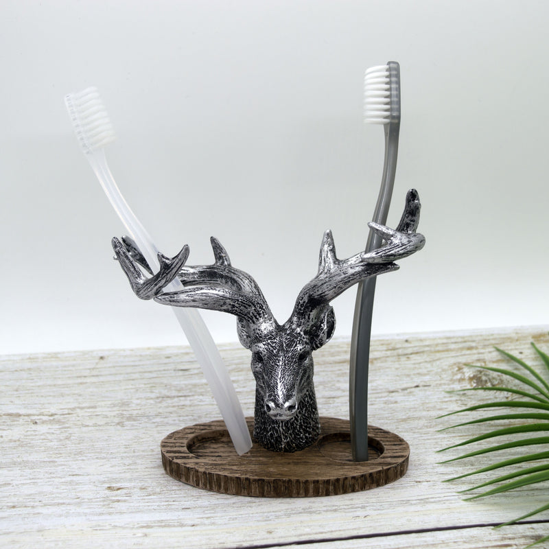1pc Soporte para cepillos de dientes decorativo de ciervo - Organiza tu baño con estilo, decoración del hogar, muebles para el hogar