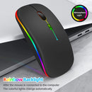 Ratón inalámbrico recargable, con luz LED, ergonómico y portátil, con función de doble modo 2.4G/5.0, botón silencioso, batería recargable incorporada, adecuado para ambas manos, estable y suave, baja latencia, apto para juegos, oficina y entretenimiento