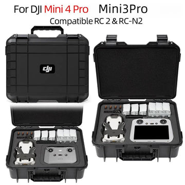Estuche rígido para control remoto de DJI Mini 3/Mini 3 Pro/Mini 4 Pro, material plástico duradero, compatible con DJI RC/RC 2/RC-N2, color negro