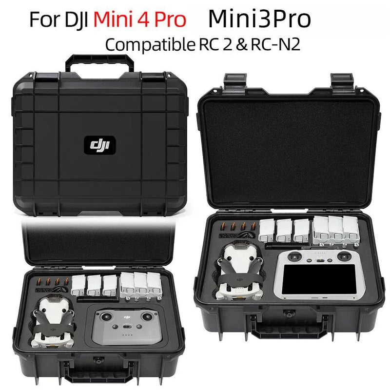 Estuche rígido para control remoto de DJI Mini 3/Mini 3 Pro/Mini 4 Pro, material plástico duradero, compatible con DJI RC/RC 2/RC-N2, color negro