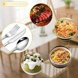 Juego de cubiertos de acero inoxidable, 12 piezas, pulido espejo, apto para lavavajillas, ideal para comedor en casa