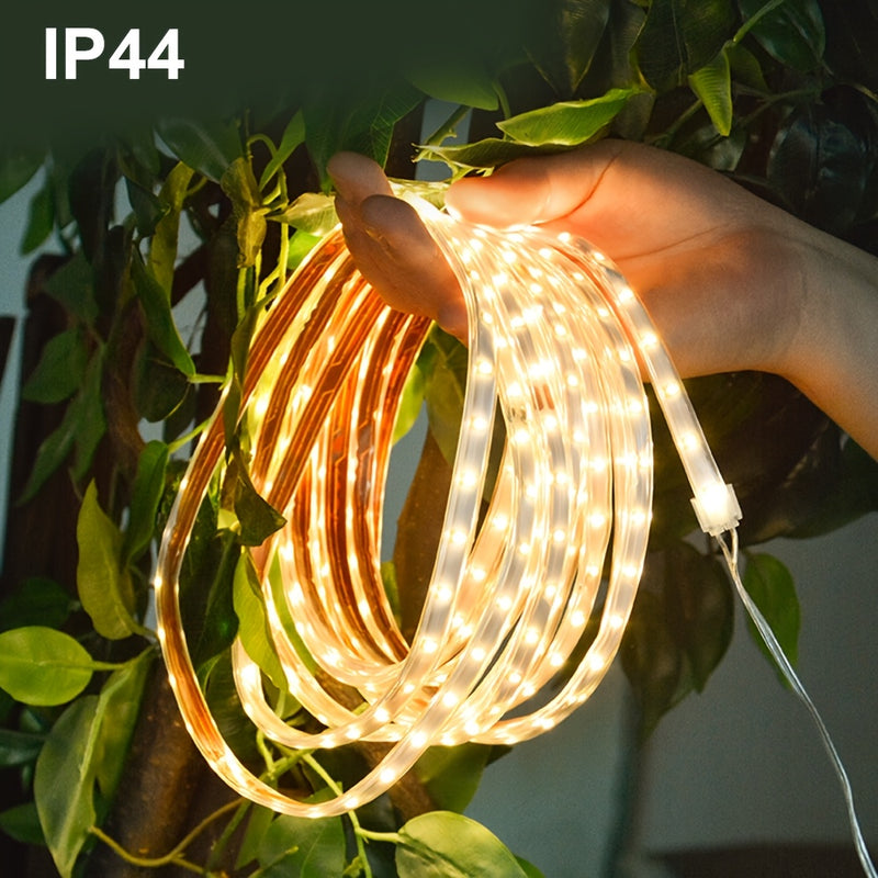 Luces LED solares para exteriores, control remoto, 8 modos de iluminación y 3 funciones de temporizador. Cuerdas luminosas ideales para jardín, camping, pasillos, balcón, escaleras, fiestas, Halloween y decoraciones navideñas