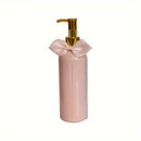 1/2 piezas 250ml Botella vacía de tipo prensa rosa con lazo, Detergente para ropa Gel de ducha Champú Loción Acondicionador Botella recargable dividida, Decoración del hogar