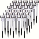 Juego de 10 luces solares LED para exteriores, luces decorativas de acero inoxidable para jardín, césped, camino, terraza, entrada, fiestas, con batería de níquel de 40 mAh, sin control remoto