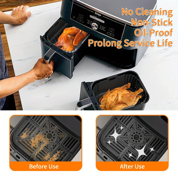 Paquete de 2 Accesorios para Airfryer Ninja Double Stack XL SL400EU, Molde de Silicona para Airfryer de Aire Caliente para Foodi Max Dual Zone AF400EU AF300EU 7.6 9.5L, Inserto de Molde de Silicona para Airfryer