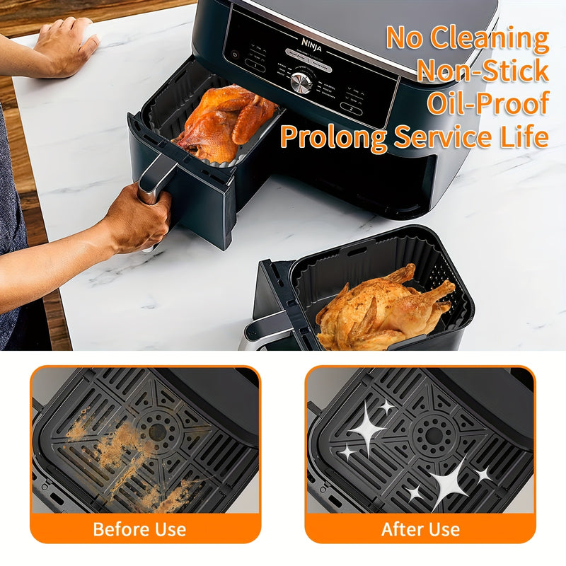 Paquete de 2 Accesorios para Airfryer Ninja Double Stack XL SL400EU, Molde de Silicona para Airfryer de Aire Caliente para Foodi Max Dual Zone AF400EU AF300EU 7.6 9.5L, Inserto de Molde de Silicona para Airfryer