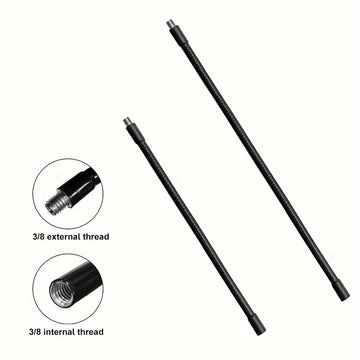 Tubo de extensión de micrófono de gooseneck de metal flexible: 2 tamaños disponibles, 30 cm/11,81 pulgadas y 50 cm/19,68 pulgadas, rosca externa e interna de 3/8, adecuado para soportes de choque y soportes de micrófono
