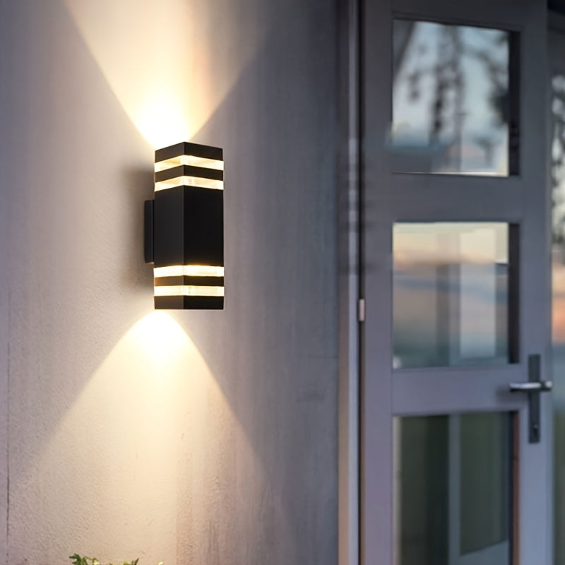 Soporte de lámpara E27 moderno, luz de Navidad para pared, adecuado para garaje superior, pasillo, exterior inferior cuadrado (bombilla no incluida)