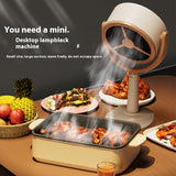 GVTCO Purificador de humo portátil con 12 piezas de filtro de carbón activado, ventilador de cocina de escritorio, ángulo ajustable de 125°, alimentación USB (requiere adaptador de 5V-2A), bajo ruido, ideal para uso en casa y cocina - Purificación de hum