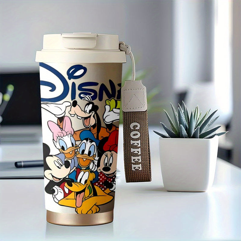 1 unidad de taza de viaje de 18 oz Disney Mickey Mouse, taza de acero inoxidable, termos a prueba de fugas con tapa para bebidas frías y calientes, ideal para actividades al aire libre y en el auto, modelo KFB03221