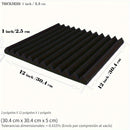 50 piezas de paneles acústicos VIBuilt negros, 30x30x2.5 cm, espuma de alta densidad para absorción de sonido, ideal para estudios de grabación, home theater y reducción de ruido, paneles para paredes insonorizadas, VIBUILT