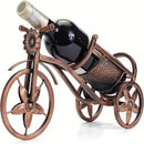 1pc Soporte para Vino con Forma de Bicicleta, Soporte de Vino de Metal Independiente para Mesa con Acabado Cepillado - Ideal para Decoración de Bar en Casa y Regalos de Vino