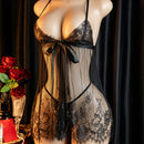 Lencería sexy, camisón con falda corta con abertura, incluye: camisón con falda + tanga, elegante camisón de noche para mujeres, camisón seductor para la cama, bata de batalla apasionada