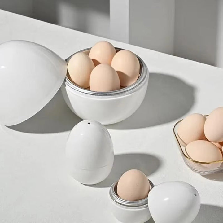Hervidor de huevos para microondas de 1/4 taza - Cocina de huevos duros o blandos en 5 minutos, material PP duradero, no necesita batería, electrodoméstico de cocina fácil de usar para huevos, vaporización y hervido, dispositivo de cocción de huevos, ele