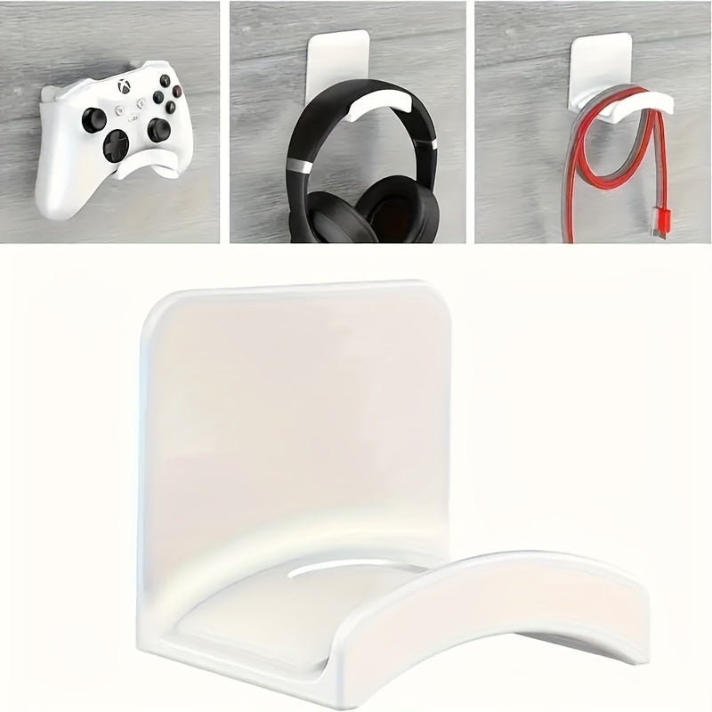 Soporte para audífonos de pared fácil de instalar sin taladro - Gancho de almacenamiento de plástico impermeable para auriculares, ideal para organizar el dormitorio, baño, oficina y residencia estudiantil, ganchos utilitarios