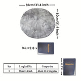 1pc Alfombra Redonda de Peluche para Suelo - Antideslizante y Lavable en Máquina, 100% Poliéster, Gris Claro y Grisáceo, Tamaños 79.76/119.89/159.77 cm para Dormitorio y Sala de Estar, Decoración del Hogar