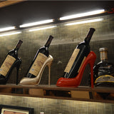 1pc Elegante Soporte para Botella de Vino con Tacón Alto – Soporte de Resina para Mesa para Bodas y Decoración del Hogar, Creativo Estante de Vino en Forma de Tacones Altos Rosa para Sala de Estar, Bar y Exhibición de Restaurantes, Decoración de Vino