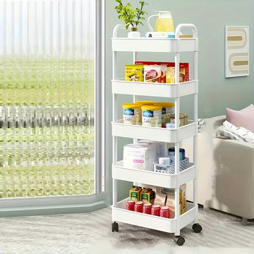 Carrito organizador giratorio de varias capas con ruedas - Organizador de plástico resistente para ropa interior, calcetines y accesorios, gran capacidad de carga, ideal para dormitorio, cocina y camping, organizador de dormitorio | Organizador de varias