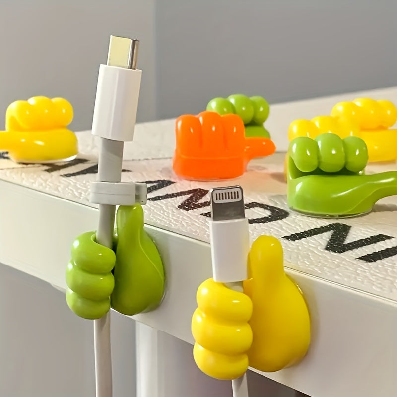 Gancho Creativo para Pulgar Organizador de Cables Multifuncional Fijación de Cables Adhesivo Fuerte Sin Rastro Gancho Sin Perforación, Organizador de Escritorio y Cajón para Almacenamiento en el Hogar