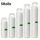 Juego de 5 Rollos Selladores al Vacío Libres de BPA, Bolsas Texturizadas Duraderas y Resistentes a Perforaciones, Ancho Variado (Diversos Anchos) y 3 Metros Cada Uno, Perfecto para la Conservación de Alimentos, Sous Vide y Almacenamiento en Gran Volume,