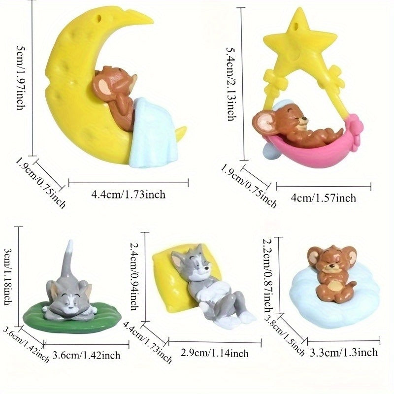 Figurita de Tom y Jerry, coche de Tom Jerry, libro lindo, juguete de escritorio, juego de figuritas, pequeños adornos, decoración de coches de dibujos animados, adecuados para parejas, cumpleaños, colas, etc.