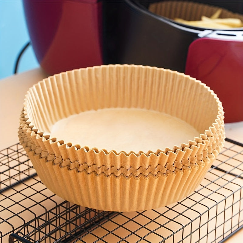 Paquete De 50 Forros Antiadherentes Para Freidora De Aire - Impermeables Y Resistentes Al Aceite, Ideales Para Hornear, Asar Y Más