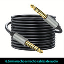 Cable AUX I-ZCLIVE de Alta Fidelidad de 6.35mm Macho a Macho, Carcasa de Aleación de Aluminio Duradera - Diseño Plano para Enrutamiento Fácil, Ideal para Computadoras, Portátiles, DVDs, Amplificadores, Guitarras Eléctricas, Altavoces, Mezcladores, Teclad
