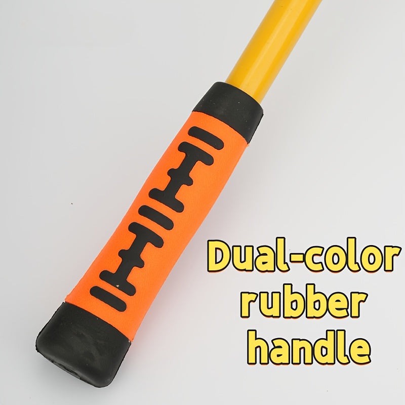 1pc Rastrillo de Manganeso Resistente con Mango Ergonómico Amarillo y Naranja - Herramienta Multifuncional para Descomprimir Suelos, Eliminar Malezas en Huertos, Jardines de Verduras - Herramienta Manual Duradera para Jardinería Doméstica y Agrícola, Aga