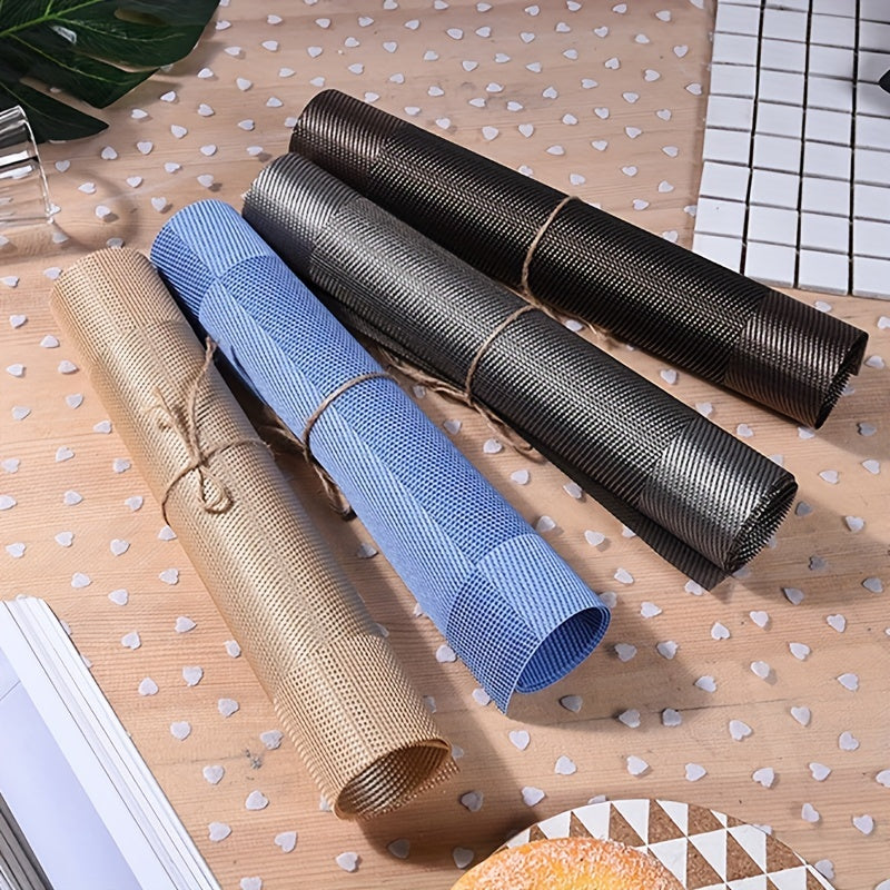 4/6/8 Piezas, Manteles Individuales De PVC, Manteles Individuales Antideslizantes Resistentes Al Calor, Manteles Individuales De Vinilo Lavables, Manteles Individuales De Vinilo Lavables Para Interior/exterior Para Mesa De Comedor, Manteles De Mesa De Te