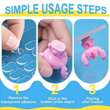 Paquete de 160/480 Puntos Adhesivos Transparentes de Doble Cara - Extraíbles, Alta Calidad, Fuerte Sujeción para Manualidades DIY, Decoración del Hogar, Carteles y Decoraciones de Fiesta, Proyectos Creativos, Diseño Práctico