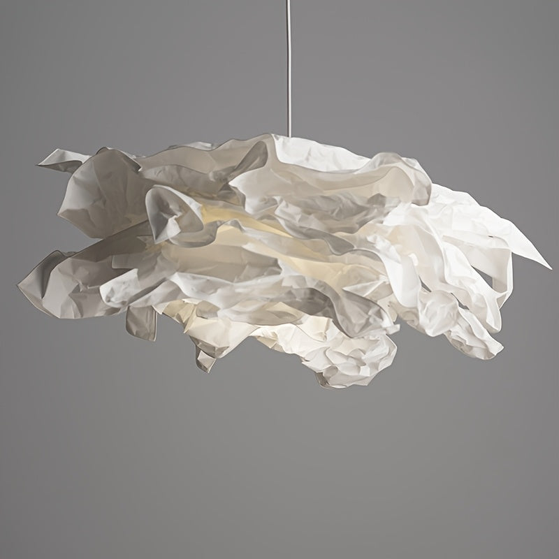 Araña de papel moderna - Lámpara de papel estilo nube con luz cálida amarilla, perfecta para decoración de hogar, hotel, bodas y eventos - No necesita electricidad, decoración para hotel | Araña moderna | Artesanía en papel, decoración de arañas