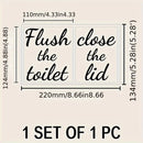 1pc de calcomanía de tapa de inodoro de vinilo - Recordatorio de "Flushing el inodoro, cierre la tapa", señal de baño autoadhesiva reutilizable con características de ornamentación para superficies de plástico
